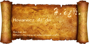 Hovanecz Éda névjegykártya